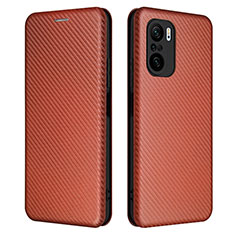 Coque Portefeuille Livre Cuir Etui Clapet L06Z pour Xiaomi Mi 11i 5G Marron