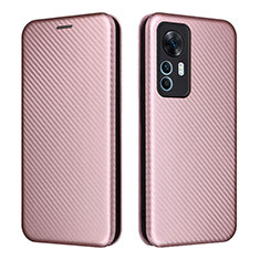 Coque Portefeuille Livre Cuir Etui Clapet L06Z pour Xiaomi Mi 12T 5G Or Rose