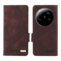 Coque Portefeuille Livre Cuir Etui Clapet L06Z pour Xiaomi Mi 13 Ultra 5G Marron