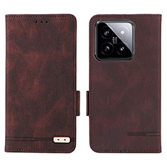 Coque Portefeuille Livre Cuir Etui Clapet L06Z pour Xiaomi Mi 14 5G Marron