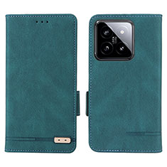 Coque Portefeuille Livre Cuir Etui Clapet L06Z pour Xiaomi Mi 14 5G Vert