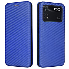 Coque Portefeuille Livre Cuir Etui Clapet L06Z pour Xiaomi Poco M4 Pro 4G Bleu