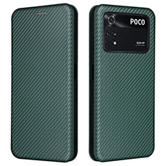 Coque Portefeuille Livre Cuir Etui Clapet L06Z pour Xiaomi Poco M4 Pro 4G Vert