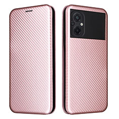 Coque Portefeuille Livre Cuir Etui Clapet L06Z pour Xiaomi Poco M5 4G Or Rose