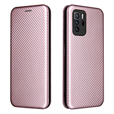 Coque Portefeuille Livre Cuir Etui Clapet L06Z pour Xiaomi Poco X3 GT 5G Or Rose