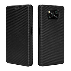 Coque Portefeuille Livre Cuir Etui Clapet L06Z pour Xiaomi Poco X3 NFC Noir