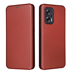 Coque Portefeuille Livre Cuir Etui Clapet L06Z pour Xiaomi Poco X4 GT 5G Marron