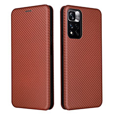 Coque Portefeuille Livre Cuir Etui Clapet L06Z pour Xiaomi Poco X4 NFC Marron