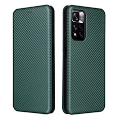 Coque Portefeuille Livre Cuir Etui Clapet L06Z pour Xiaomi Poco X4 NFC Vert