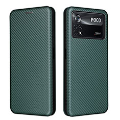 Coque Portefeuille Livre Cuir Etui Clapet L06Z pour Xiaomi Poco X4 Pro 5G Vert