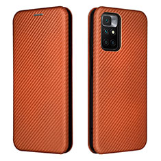 Coque Portefeuille Livre Cuir Etui Clapet L06Z pour Xiaomi Redmi 10 4G Marron