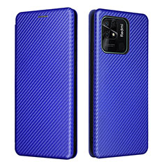 Coque Portefeuille Livre Cuir Etui Clapet L06Z pour Xiaomi Redmi 10 India Bleu