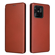 Coque Portefeuille Livre Cuir Etui Clapet L06Z pour Xiaomi Redmi 10 Power Marron