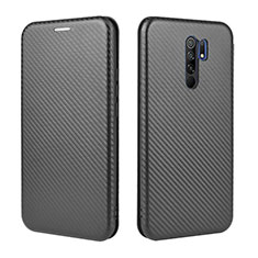 Coque Portefeuille Livre Cuir Etui Clapet L06Z pour Xiaomi Redmi 9 Prime India Noir