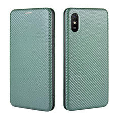 Coque Portefeuille Livre Cuir Etui Clapet L06Z pour Xiaomi Redmi 9A Vert