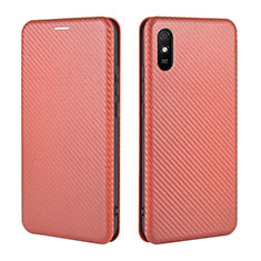 Coque Portefeuille Livre Cuir Etui Clapet L06Z pour Xiaomi Redmi 9AT Marron