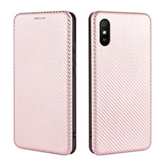 Coque Portefeuille Livre Cuir Etui Clapet L06Z pour Xiaomi Redmi 9AT Or Rose