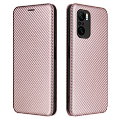 Coque Portefeuille Livre Cuir Etui Clapet L06Z pour Xiaomi Redmi K40 5G Or Rose