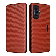 Coque Portefeuille Livre Cuir Etui Clapet L06Z pour Xiaomi Redmi K50 Gaming 5G Marron