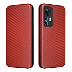 Coque Portefeuille Livre Cuir Etui Clapet L06Z pour Xiaomi Redmi K50 Ultra 5G Marron