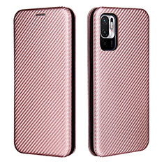 Coque Portefeuille Livre Cuir Etui Clapet L06Z pour Xiaomi Redmi Note 10 5G Or Rose