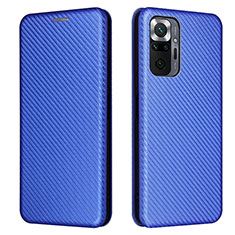 Coque Portefeuille Livre Cuir Etui Clapet L06Z pour Xiaomi Redmi Note 10 Pro 4G Bleu