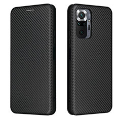 Coque Portefeuille Livre Cuir Etui Clapet L06Z pour Xiaomi Redmi Note 10 Pro 4G Noir