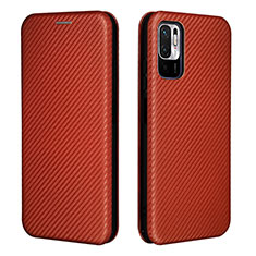 Coque Portefeuille Livre Cuir Etui Clapet L06Z pour Xiaomi Redmi Note 10T 5G Marron