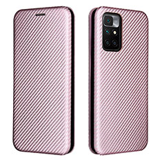 Coque Portefeuille Livre Cuir Etui Clapet L06Z pour Xiaomi Redmi Note 11 4G (2021) Or Rose