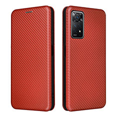 Coque Portefeuille Livre Cuir Etui Clapet L06Z pour Xiaomi Redmi Note 11 Pro 4G Marron