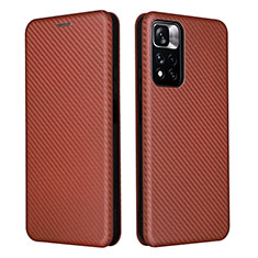 Coque Portefeuille Livre Cuir Etui Clapet L06Z pour Xiaomi Redmi Note 11 Pro+ Plus 5G Marron