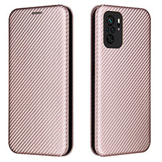 Coque Portefeuille Livre Cuir Etui Clapet L06Z pour Xiaomi Redmi Note 11 SE India 4G Or Rose