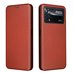 Coque Portefeuille Livre Cuir Etui Clapet L06Z pour Xiaomi Redmi Note 11E Pro 5G Marron