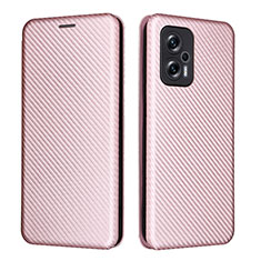 Coque Portefeuille Livre Cuir Etui Clapet L06Z pour Xiaomi Redmi Note 11T Pro 5G Or Rose