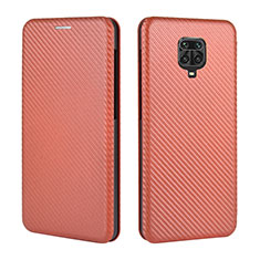 Coque Portefeuille Livre Cuir Etui Clapet L06Z pour Xiaomi Redmi Note 9 Pro Max Marron