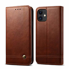 Coque Portefeuille Livre Cuir Etui Clapet L07 pour Apple iPhone 12 Marron