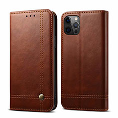 Coque Portefeuille Livre Cuir Etui Clapet L07 pour Apple iPhone 12 Pro Max Marron