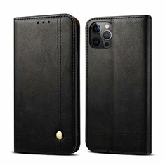 Coque Portefeuille Livre Cuir Etui Clapet L07 pour Apple iPhone 12 Pro Max Noir