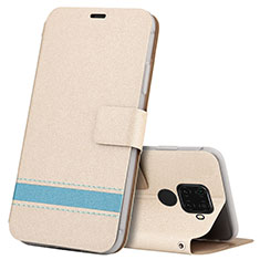 Coque Portefeuille Livre Cuir Etui Clapet L07 pour Huawei Mate 30 Lite Or