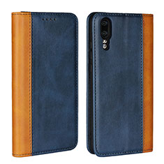 Coque Portefeuille Livre Cuir Etui Clapet L07 pour Huawei P20 Bleu