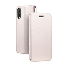 Coque Portefeuille Livre Cuir Etui Clapet L07 pour Huawei P20 Pro Or Rose