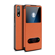 Coque Portefeuille Livre Cuir Etui Clapet L07 pour Huawei Y9 Prime (2019) Orange