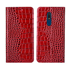 Coque Portefeuille Livre Cuir Etui Clapet L07 pour Nokia C3 Rouge