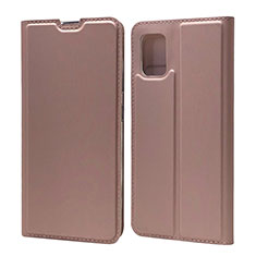 Coque Portefeuille Livre Cuir Etui Clapet L07 pour Samsung Galaxy A71 4G A715 Or Rose