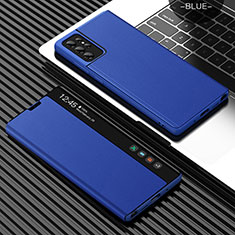 Coque Portefeuille Livre Cuir Etui Clapet L07 pour Samsung Galaxy S21 Ultra 5G Bleu