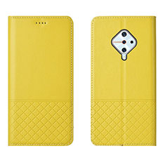 Coque Portefeuille Livre Cuir Etui Clapet L07 pour Vivo S1 Pro Jaune