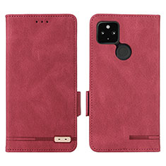 Coque Portefeuille Livre Cuir Etui Clapet L07Z pour Google Pixel 5 XL 5G Rouge