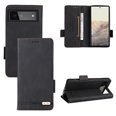 Coque Portefeuille Livre Cuir Etui Clapet L07Z pour Google Pixel 6 5G Noir