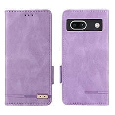 Coque Portefeuille Livre Cuir Etui Clapet L07Z pour Google Pixel 7a 5G Violet