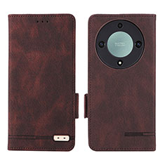 Coque Portefeuille Livre Cuir Etui Clapet L07Z pour Huawei Honor Magic5 Lite 5G Marron